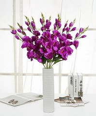 Gladiolus Artificial Flowers 10 PCS Silk Flowers Gladiolus Flowers 30 Fuchsia