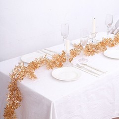 6 ft Metallic GOLD Artificial Boxwood Leaves Hanging Foliage GARLAND Party Event