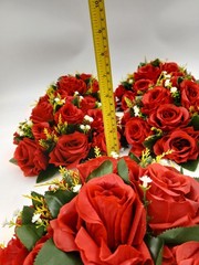 Artificial Red Rose Kissing Ball Bouquets Set of 5 Wedding Centerpieces Silk