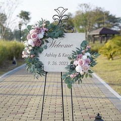2 Pieces Wedding Arch Flowers Greenery Leaves Wedding Aisle Decoration