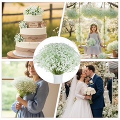 100 Pcs Baby Breath Artificial Flowers Artificial Bulk Faux Flowers Bouquet