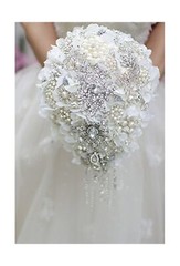 White Hydrangea Drop Brooch Bouquet Silver Wedding Bouquets Crystal Teardrop …