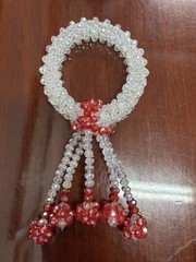 Crystal Red And White Artificial Flowers Thai Wreath Beauty Home Decor