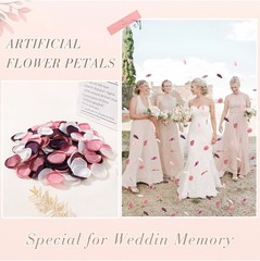 1200Pcs Silk Rose Petals Artificial Flower Decorations White Pink Mauve Burgundy