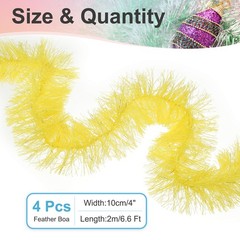 6.6Ft Feather Boa, 4 Pcs Artificial Fluffy Feather Boas, Yellow