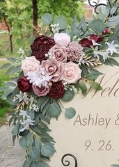 Wedding Arch – Artificial Flowers (Pack of 2) Burgundy & Dusty Rose & Blush