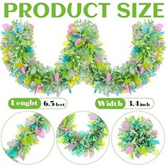 6 Pcs 6.5 ft Easter Metallic Glitter Garlands Easter Mixed Color Chunky