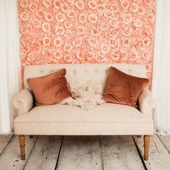 4 Blush Silk Roses Hydrangea 11 sq ft UV Protected Backdrops Vertical Panels