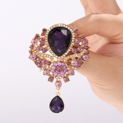 1Pcs Wedding Bridal Bouquet Clear Crystal Rhinestone Teardrop Dangle Brooch Pin