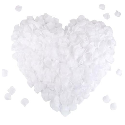 CODE FLORIST 2200 PCS Silk Rose Petals Wedding Flower Decoration () 2 Inch White