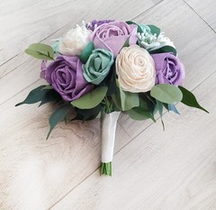 Lavender & Sage Bridal Bouquet Sola Wood Bridesmaid Flowers Eucalyptus Wedding