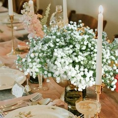 Baby Breath Flowers Artificial,12 Pcs Fake Babys Breath Real Touch White