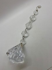 Acrylic Modern hanging Pendant~ 11″ Clear hanging bead, Wedding, Christmas, NOS