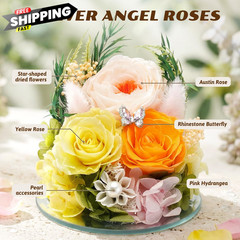 Forever Flower Gifts for Her: Blessed 3.86×3.86×5.91 inches, Champagne