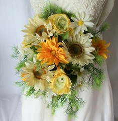 Spring Sunny Sunflower Faux Silk Wedding Bouquet