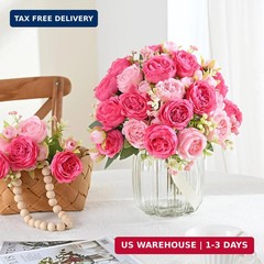 MARTINE MALL 4 Packs Peonies Artificial Flowers, Mixed Pink Artificial Peonies,