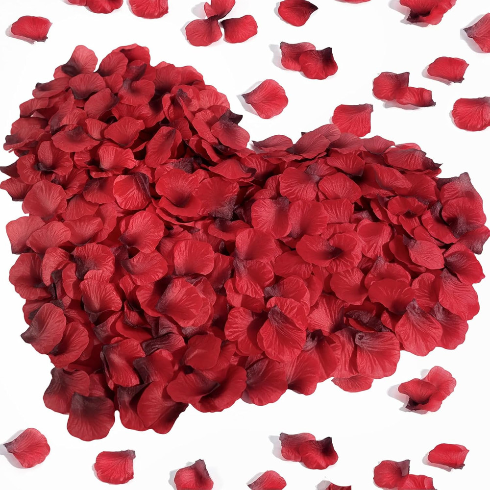 2000PCS Red Rose Petals, Silk Fake Rose Petals for Marry Me, Proposal, Anniversa