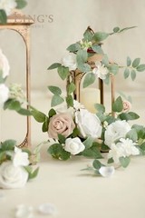 Ling’s Moment 6Pack 1.8ft Artificial Flowers Garland White Rose Lantern Flowe…