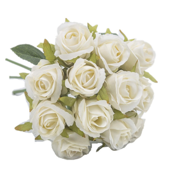 12 Head Fake Rose Artificial Silk Peony Flower Bridal Wedding Bouquet Home Decor