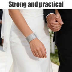 6Pcs Adjustable Silver Wedding Wrist Corsage Bracelet Floral DIY Wristband
