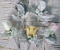 Wedding~Pin Boutonniere~Corsage~Silver~White~Ivory~Pink~Champagne~Bling~Groom