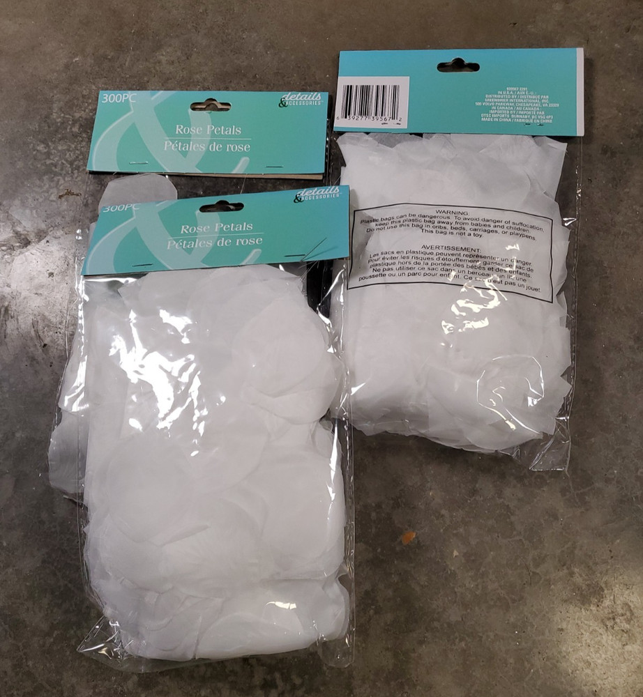 Details & Accessories 300 White Fabric Artificial 7 Packs Rose Petals Wedding