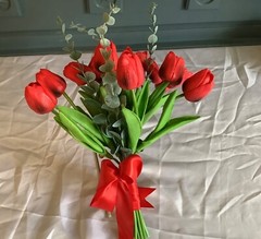 10 stem tulip bridal bouquet…you choose color
