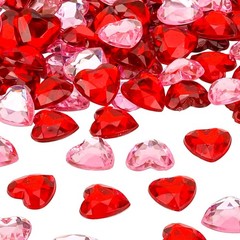 Konsait 500 Count Red/Pink Acrylic Heart Decorations, 12 mm, Red, Pink