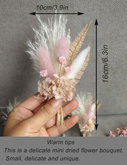 Miniature Dried Flower Bouquet (Pack of 6), Small Dried Pampas Grass, Small D…