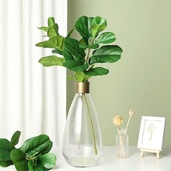 GREEN 2 Bushes 25″ Artificial Fiddle LEAVES STEMS Party Events Home Decorations