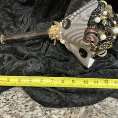 Vintage Jewelry Wedding Bouquet,black, White, Gold