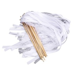 40pcs Lace Ribbon Wedding Wands With Bells Sparkling Stick For Party Celebration