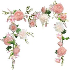 Rose Flower Vine, Peony Flowers, Center Flower Decoration, Peach Peony Garland