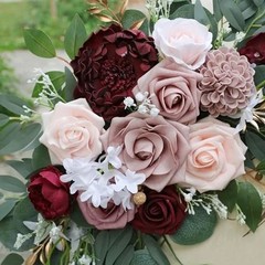 Wedding Arch – Artificial Flowers (Pack of 2) Burgundy & Dusty Rose & Blush