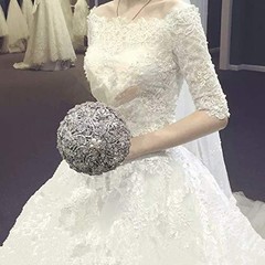 Wedding Bouquet with Silver Luxury Artifical Diamond,Set Including Bouquets, …