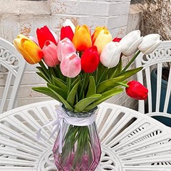 24pcs Multicolor Artificial Tulip Latex Real Touch for DIY Bouquets Wedding