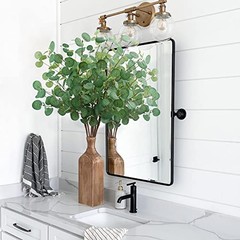 Set of 6 Green Artificial Eucalyptus Leaves – 28″ Tall – Silver Dollar
