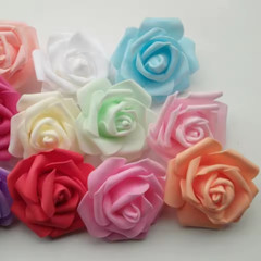 50Pcs 7-8cm Diameter Artificial PE Foam Rose Flowers Head Bear Of Roses D