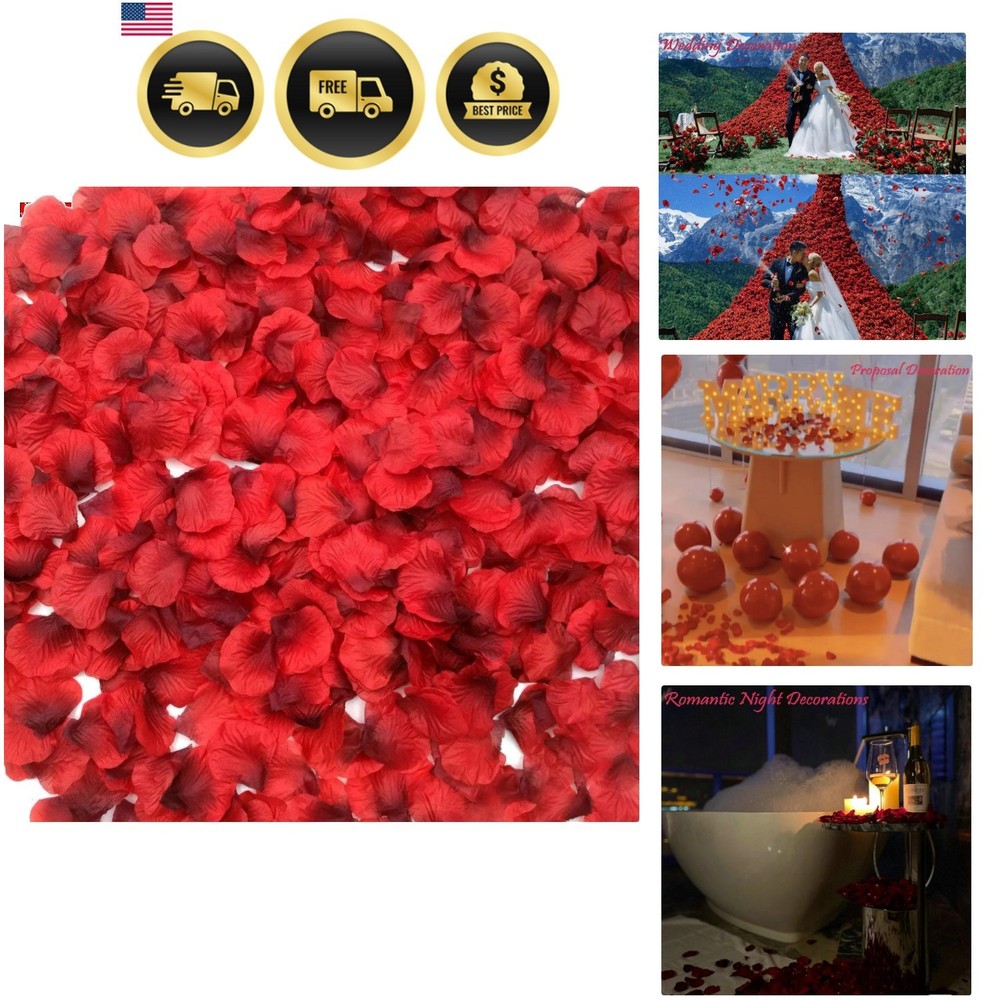 2200 PCS Dark-Red Silk Rose Petals for Romantic Night,Wedding,Proposal Annive…