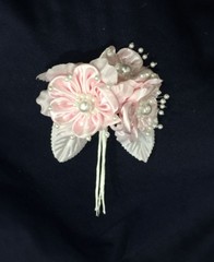 36 Flower. Pearls w/ a Spray On The Satin Flowers of The Bride. 3 Flower x 12