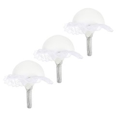 3Pcs Flower Bouquet Holders Wedding Foam Handle Lace DIY Use