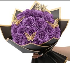 Ramo de Rosas Eternas con Brillantina 36 Pcs