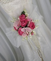 Pretty Ballerina Rose and Orchid Faux Silk Wedding Bouquet