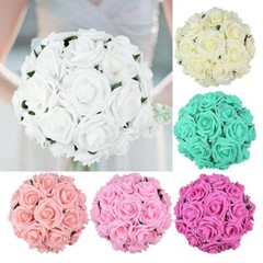 25pcs Artificial Rose Flowers Bridal Bouquet Wedding Bride And Engagement Decor