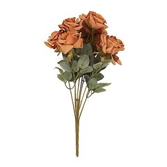 TERRACOTTA 2 Bushes 17″ Silk Roses Artificial FLOWERS Bouquets Party Decorations