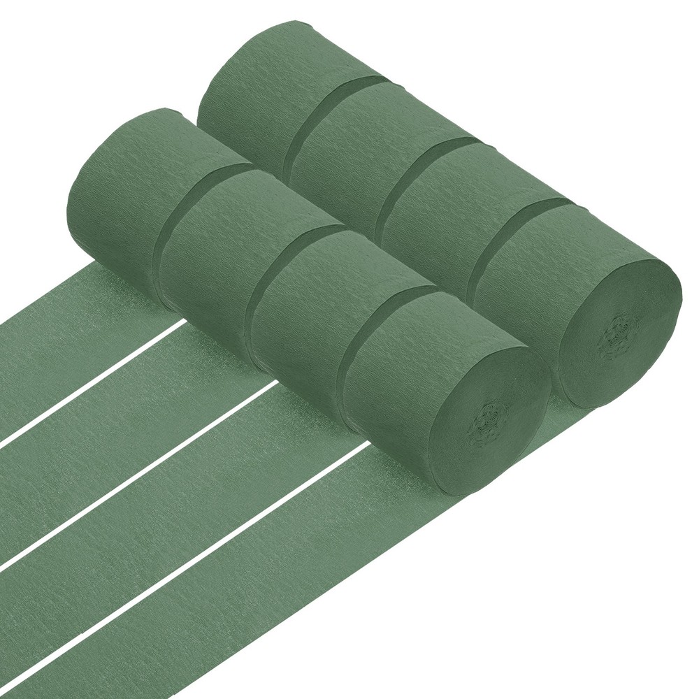 8 Rolls Crepe Paper Streamers 656ft Rainbow Streamers, Green