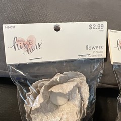 Studio His & Hers Lace And Canvas Flowers Floral Decorations 2pc Lot Of 2 Ivory