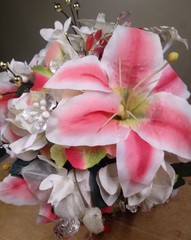 Handmade Wedding Bouquet Pink And White With Jewels Beautiful Made In 2010