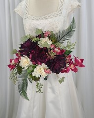 Boho Garden Succulent Faux Silk Wedding Bouquet