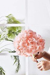 10Pcs Artificial Hydrangea Flowers Blush Heads Fake Hydrangea Large 10pcs Blush